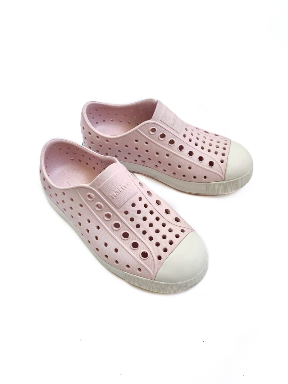 Native Shoes Kids  - Light Pink with White Toe Size 11 (toddler)